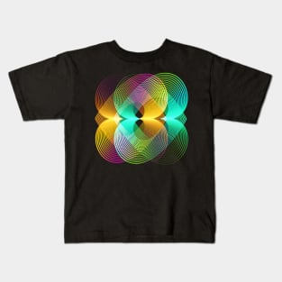 Rainbow geometric lineart abstract Kids T-Shirt